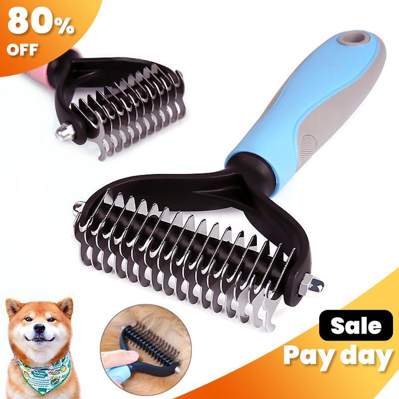 Double-Sided Pet Grooming Brush – Dog & Cat Hair Remover & Styling Comb