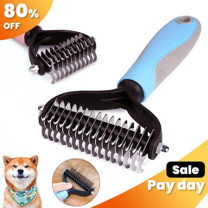 Double-Sided Pet Grooming Brush – Dog & Cat Hair Remover & Styling Comb