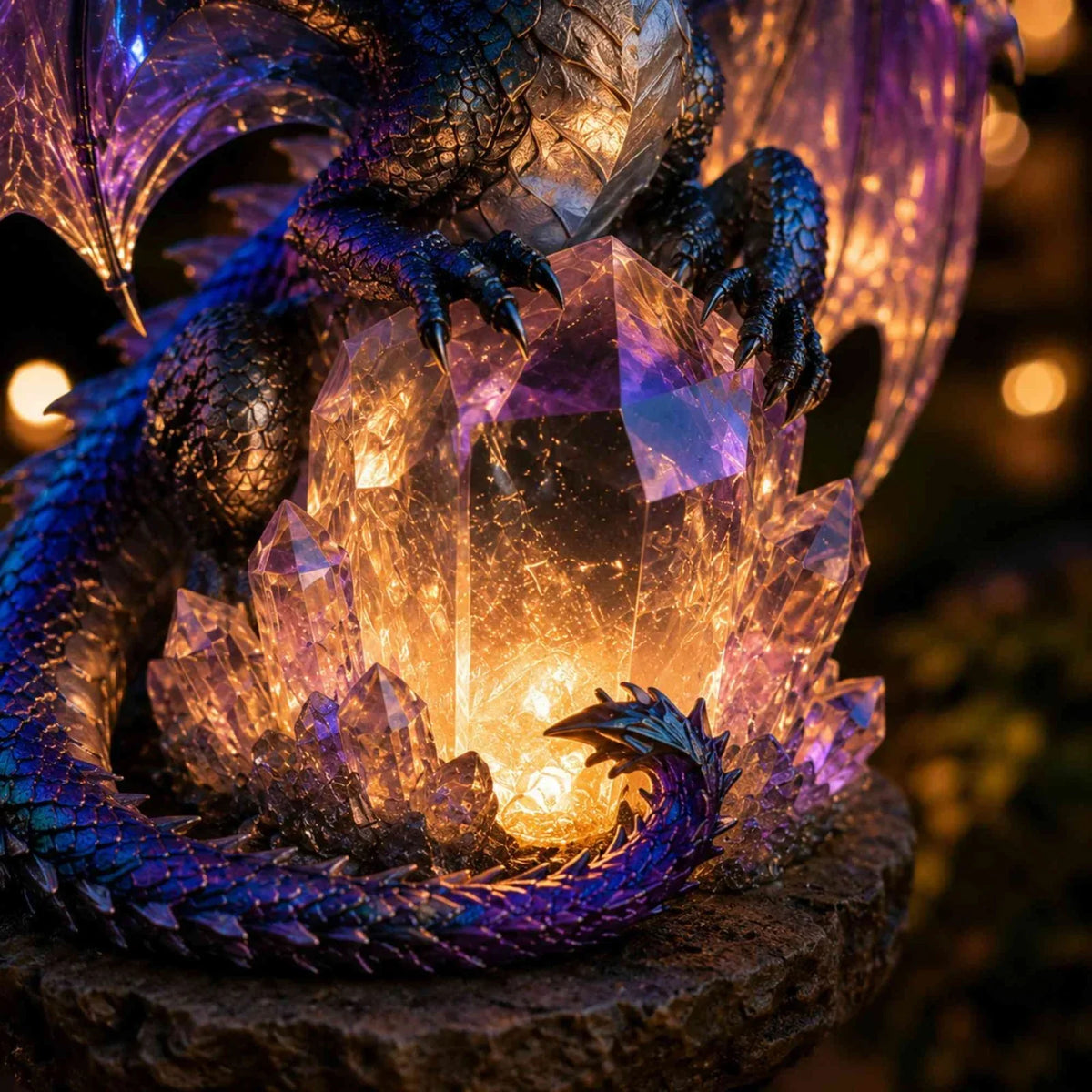 Dragon Lover's Gift Solar LED Dragon Statue – Waterproof Garden & Patio Ornament