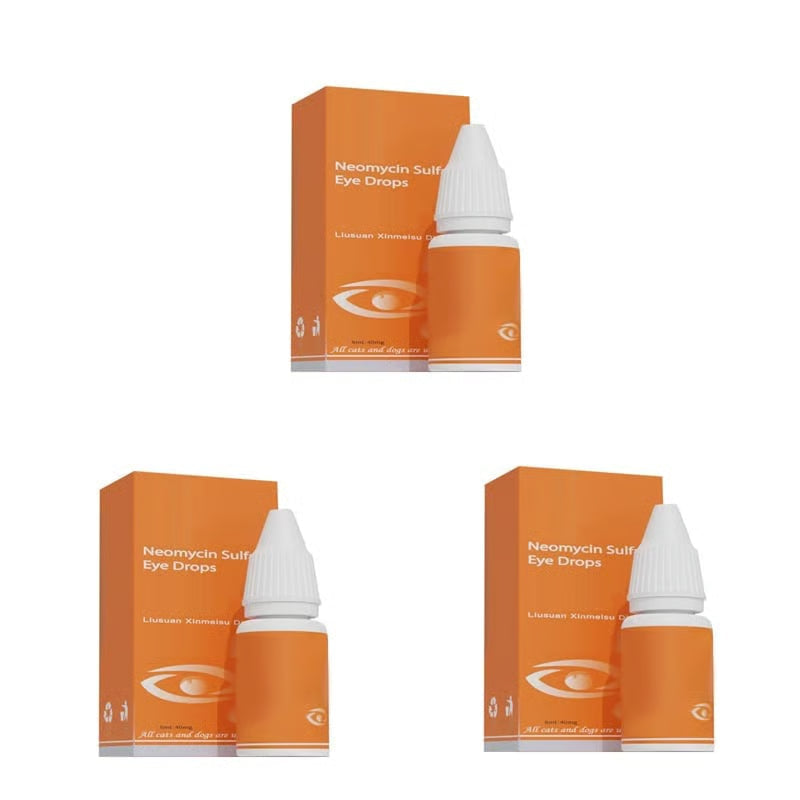 Pet Antibacterial Eye Drops – Gentle Eye Care & Tear Stain Cleaner for Cats & Dogs