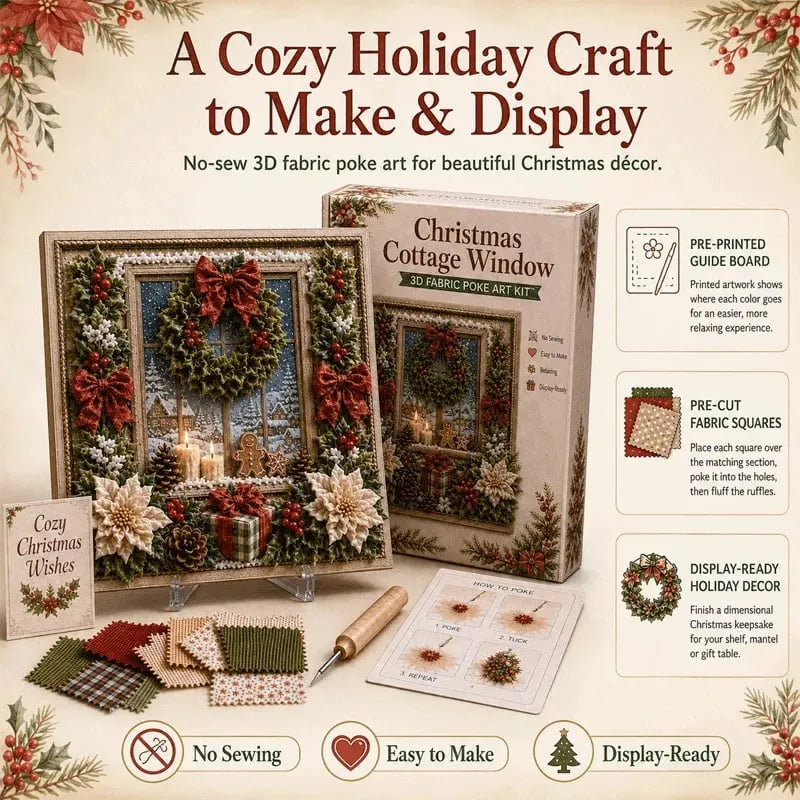 Premium 3D Christmas Fabric Poke Art Kit