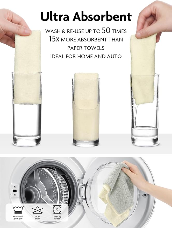 Reusable Microfiber Paper Towels Roll