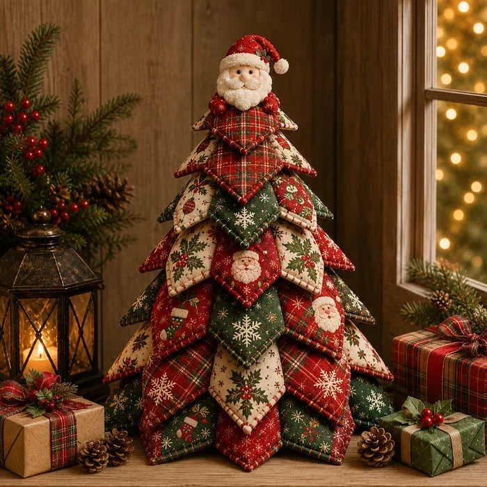 LAST DAY 50% OFF - DIY Quilted Christmas Tree Kit – Handmade Fabric Holiday Tabletop Tree Decor