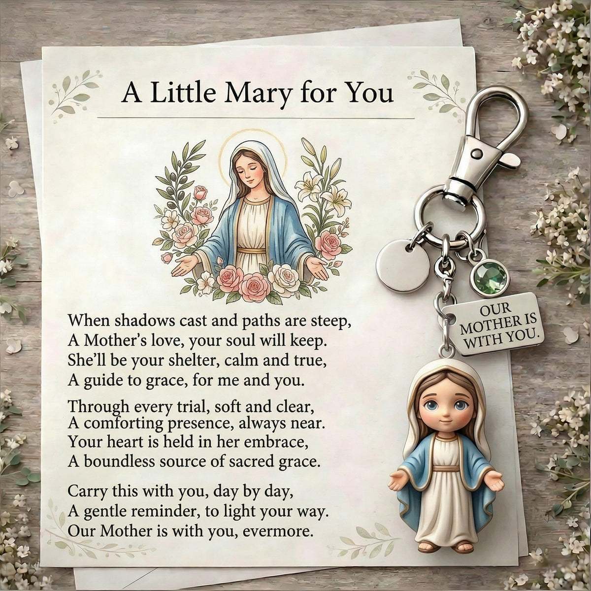 "A Little Jesus for You" - Comforting Pocket Reminder Keychain & Poem Card Gift Set