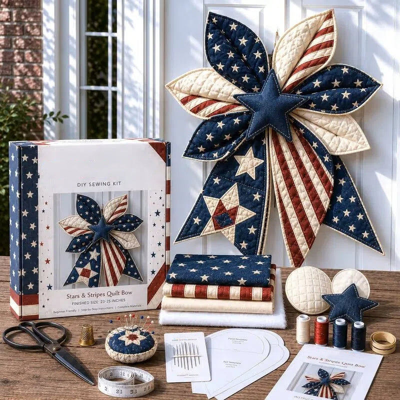 Last Day 50% OFF- Large Patchwork Bow Sewing Kit (Beginner-Friendly)