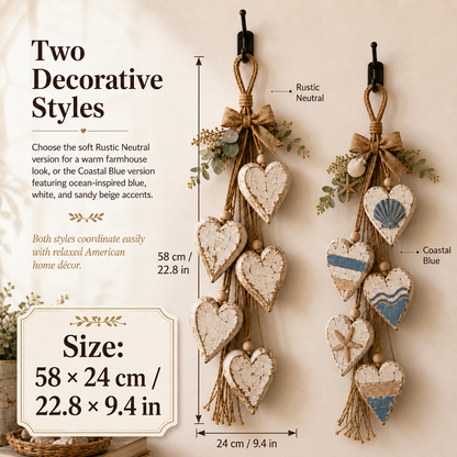 LED Hanging Heart Wall Decor – Warm Glowing Rustic Home Accent