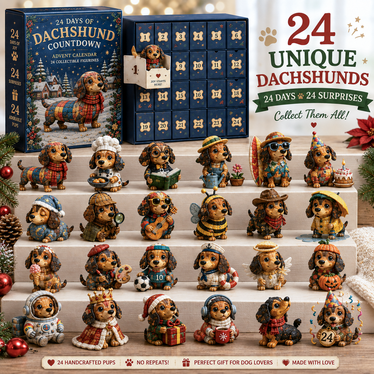 Limited Stock 50% OFF - 2026 Dachshund Advent Calendar – 24 Days of Wiener Dog Joy