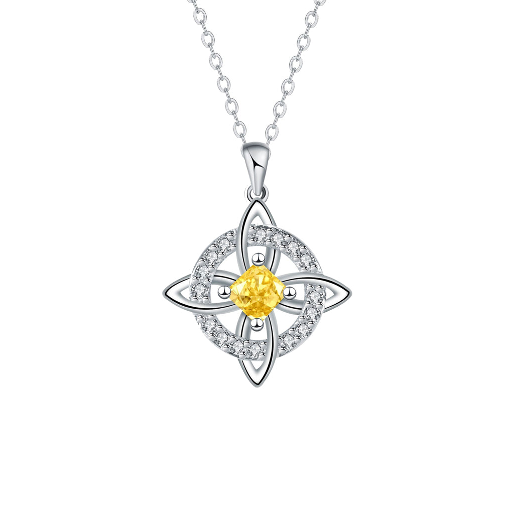 Mystical Birthstone Witches Knot Necklace – Natural CrystalProtect Your Loved Ones