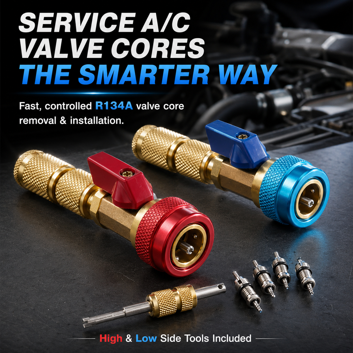 R134A A/C Valve Core Remover & Installer Kit – Fast, Controlled A/C Service