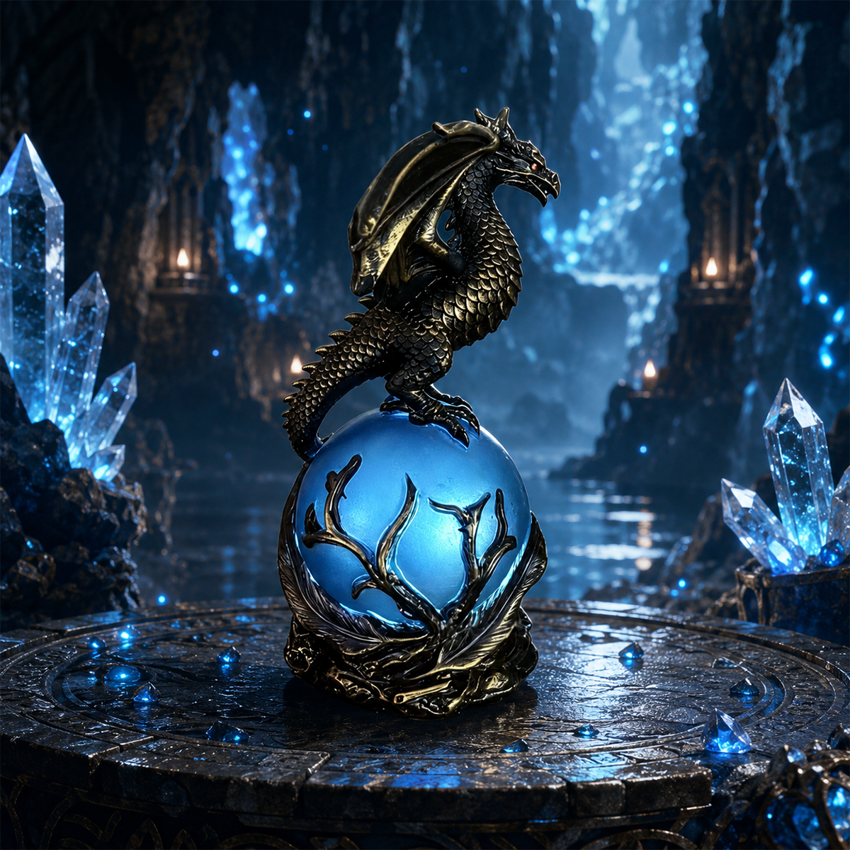Free Shipping Gothic Dragon LED Crystal Ball Lamp — Dark Aesthetic Decor
