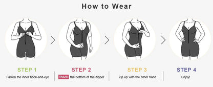 Women's Zip-Front Shapewear Bodysuit – Tummy Control & Waist Sculpting