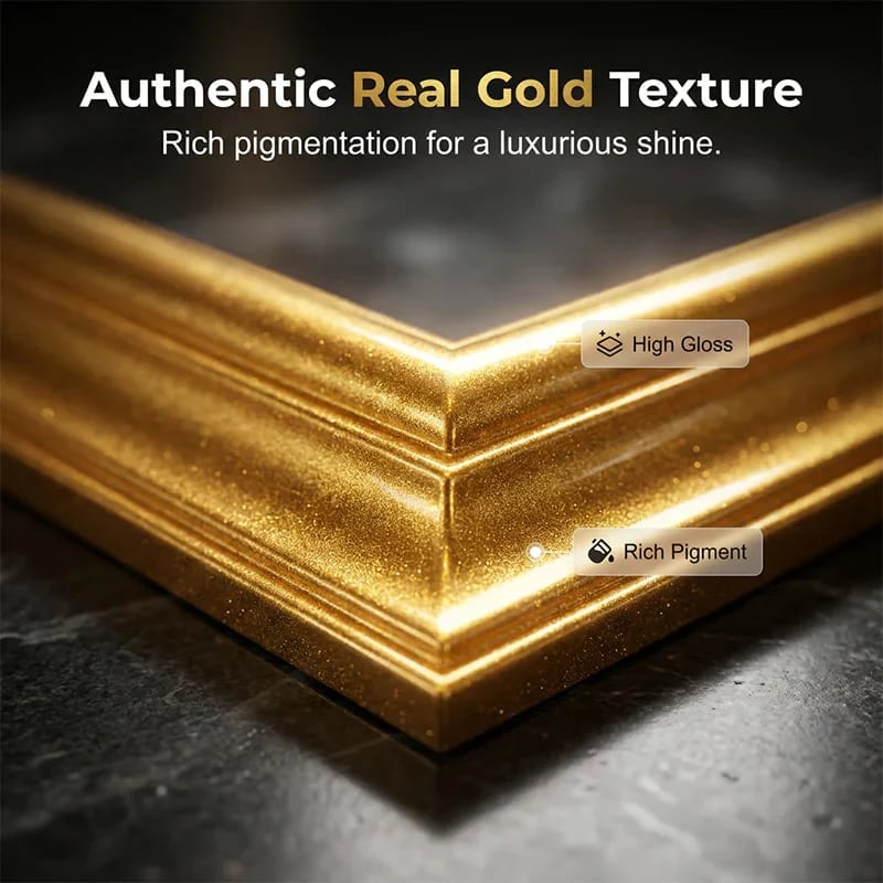 49% OFF Today | Water-Based Flash Gold Paint Metallic Shine for Canvas, Wood & Ceramic