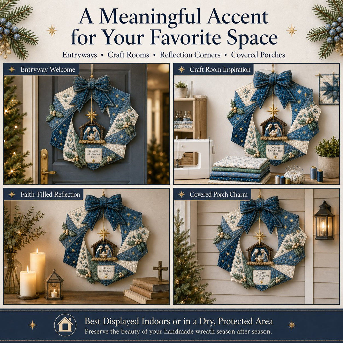 Beginner-Friendly Christmas Fabric Wreath DIY Kit