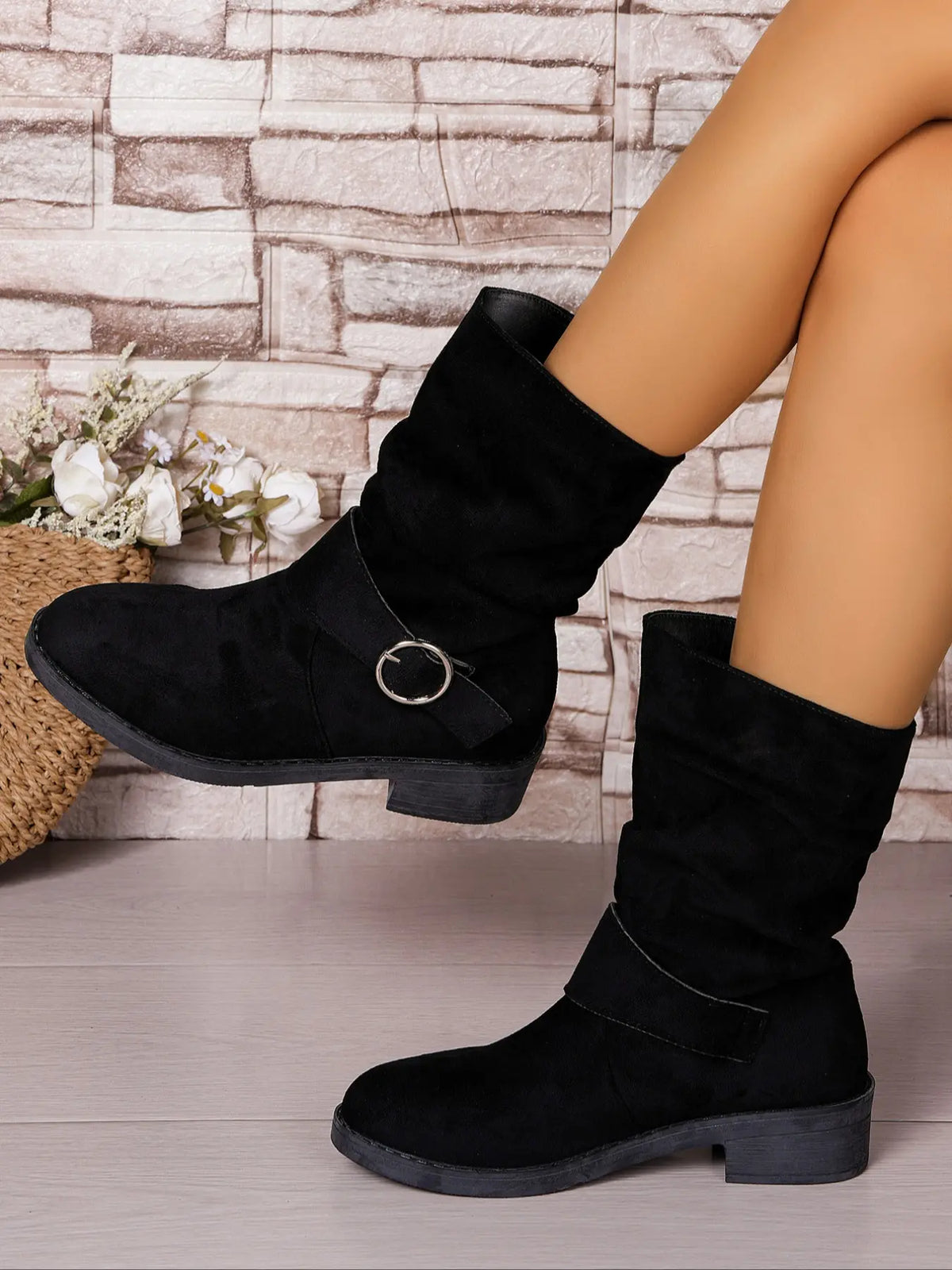 Women's Boho Punk Ankle Boots – Round Toe, Chunky Sole