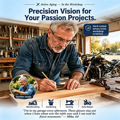 Smart Zoom Diamond-Cut Reading Glasses