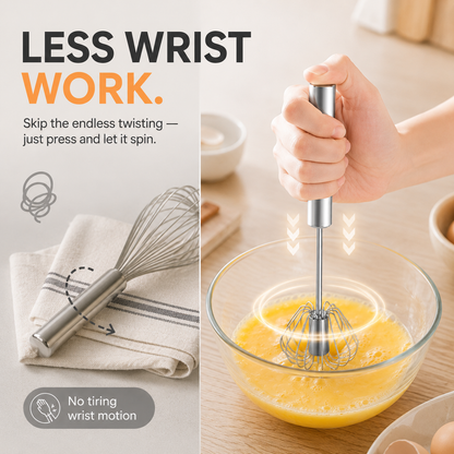 2-Pack Hand-Push Rotary Whisk – Press, Spin & Mix with Ease