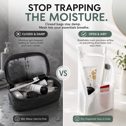 2-Pack Portable Quick-Dry Mesh Toiletry Bags