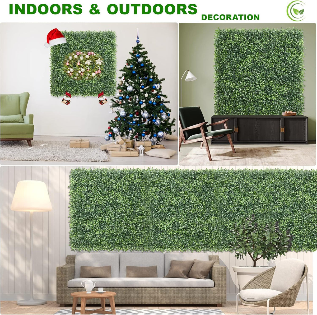DIY 25"x25" Milan Grass Artificial Plant Wall Panel – Lush Green Decor