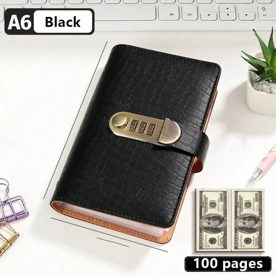 Secure Your Cash in Style! Lockable A6 Savings Notebook with 3-Digit Combination Lock