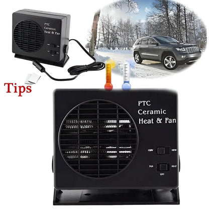 12V Ceramic Car Fan Heater - Portable Defroster & Warmer