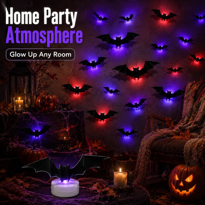 Ready for Halloween? LED Glowing Bat Wall Lights for Spooky Day