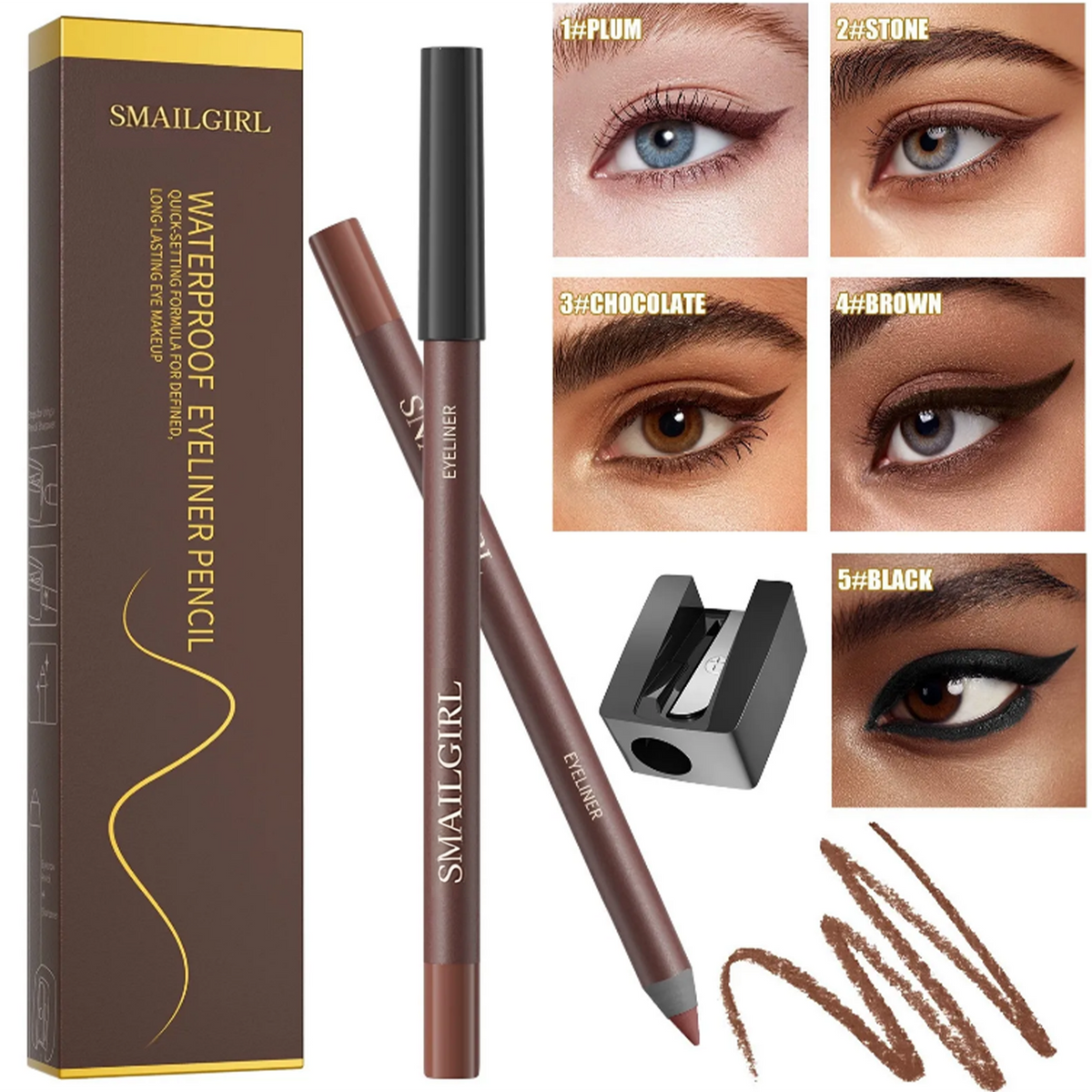 24HR Waterproof Smudge-Proof Long Lasting Eyeliner Pencil