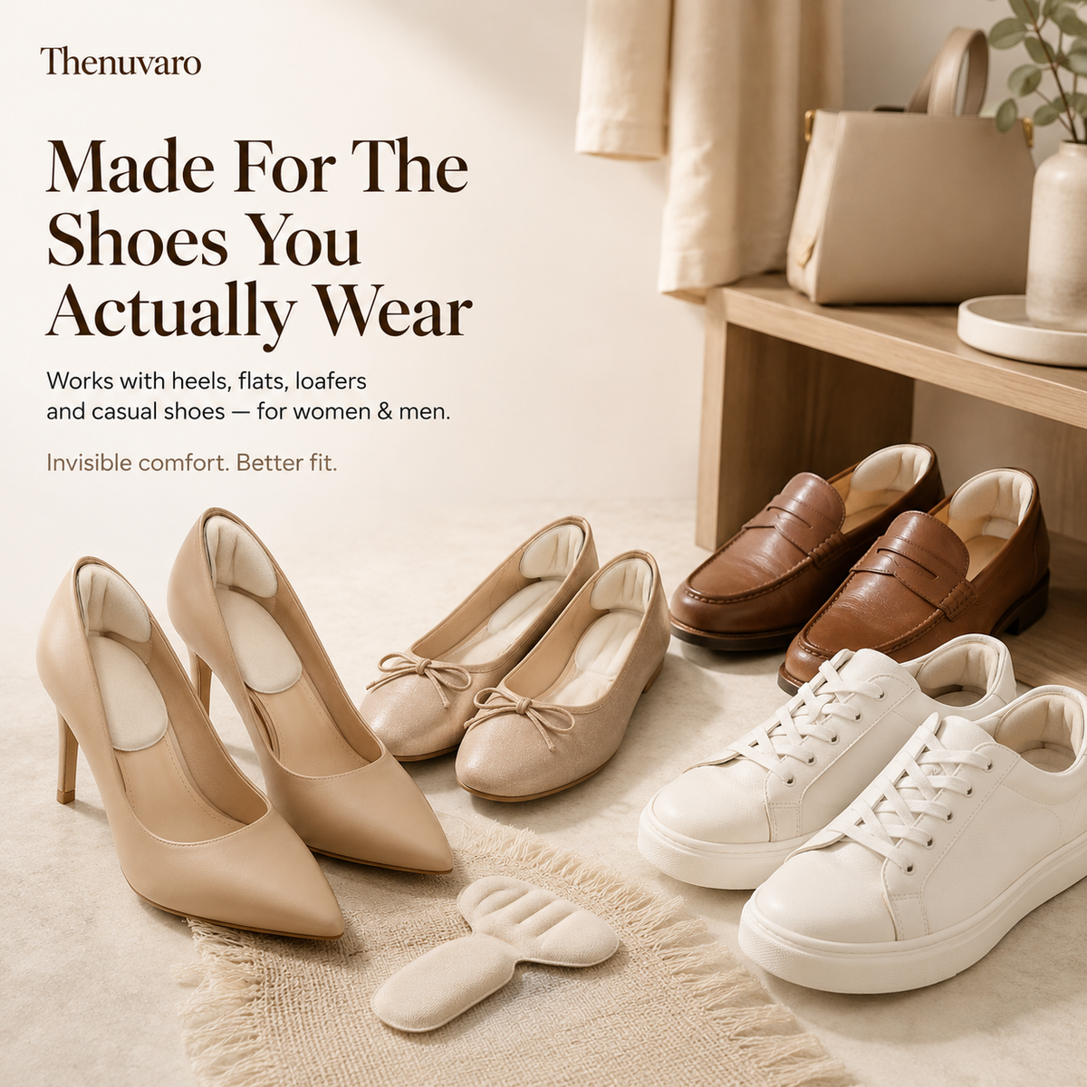 5-Pair Pack | Comfort Heel Fit Pads – Anti-Slip Cushioned Shoe Inserts for Better Fit & Heel Comfort