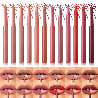 12-Color Waterproof Lip Liner Set Rich Color, Flawless Definition