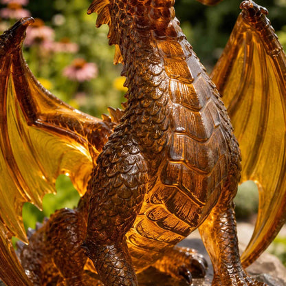 Dragon Lover's Gift Solar LED Dragon Statue – Waterproof Garden & Patio Ornament