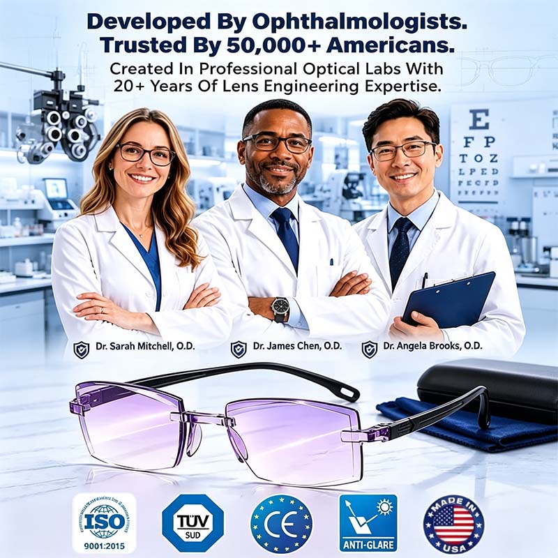 Smart Zoom Diamond-Cut Reading Glasses