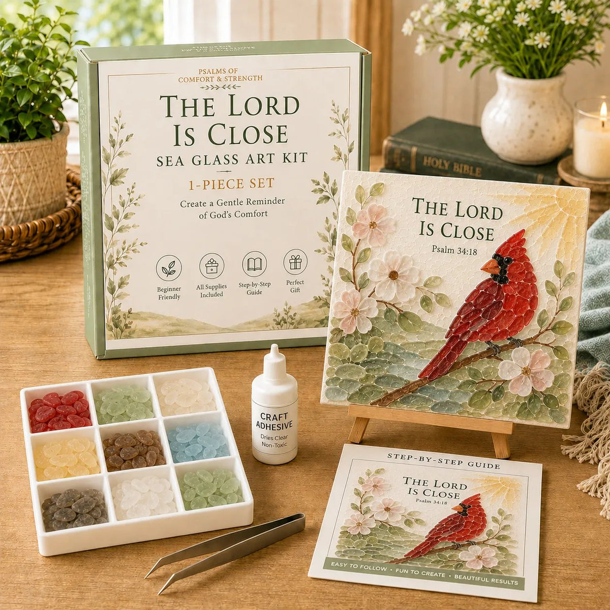 LAST DAY 49% OFF - Psalms of Comfort & Strength Sea Glass Art Kit