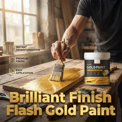 49% OFF Today | Water-Based Flash Gold Paint Metallic Shine for Canvas, Wood & Ceramic