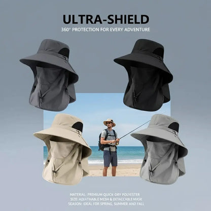 Detachable Outdoor Fishing Face Covering Neck Protection Sun Hat