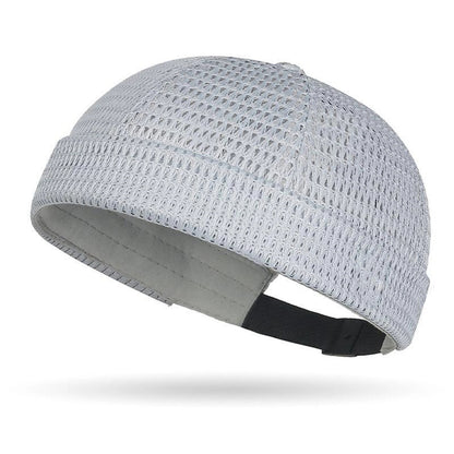 Men’s Breathable Brimless Docker Hat – Lightweight Mesh Skull Cap for Summer Outdoor Wear