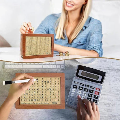 Wooden Lottery Ticket Game Board & Money Box with Counter