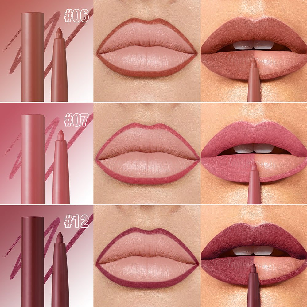 12-Color Waterproof Lip Liner Set Rich Color, Flawless Definition