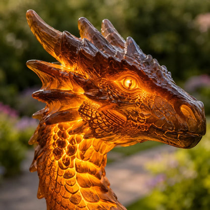 Dragon Lover's Gift Solar LED Dragon Statue – Waterproof Garden & Patio Ornament