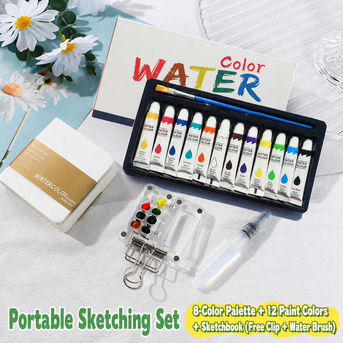 Over 50% OFF Today! Pocket-Sized Watercolor Set for Travel & Journaling