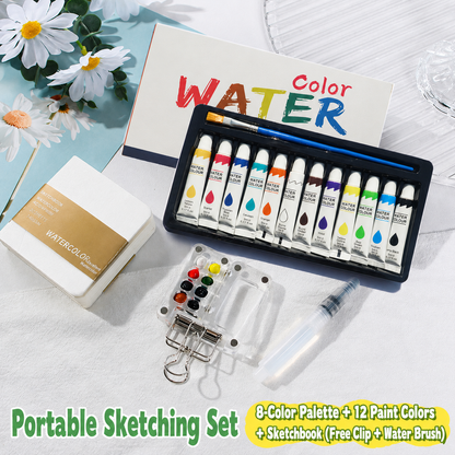 Over 50% OFF Today! Pocket-Sized Watercolor Set for Travel & Journaling