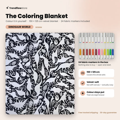 The Coloring Blanket — 150cm Doodle Blanket + 24 Markers