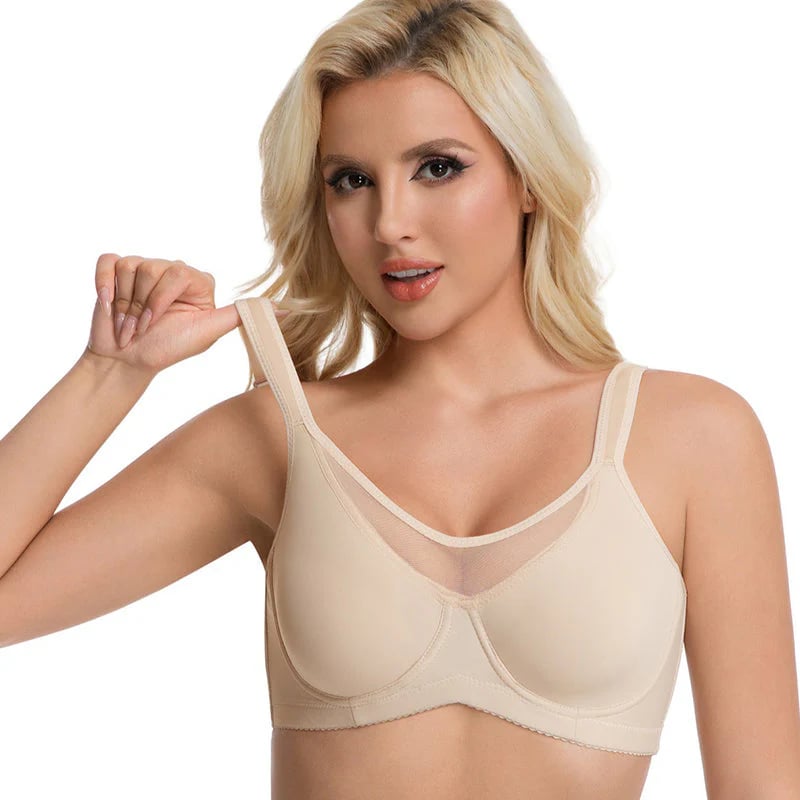 Women's Elegant Sheer Full Coverage Minimizer Bra Plus Size for Large Busts | No Digging, No Spillage & Ultra Comfy