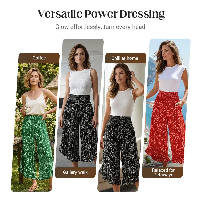 Women's Flowy High Waist Wide-Leg Pants – Slimming, Comfy & Chic