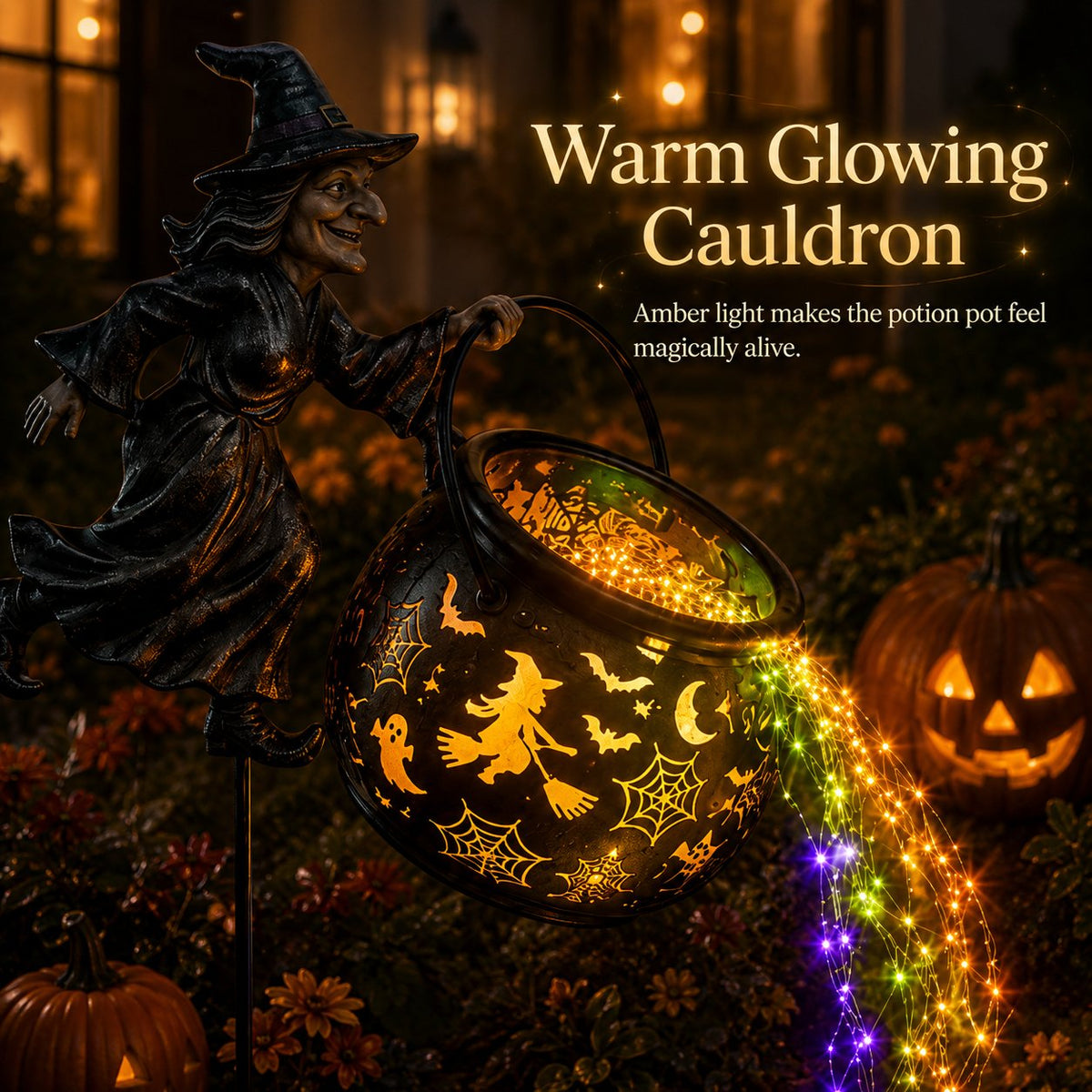 Last Day 49% OFFHalloween Witch Cauldron Garden Light