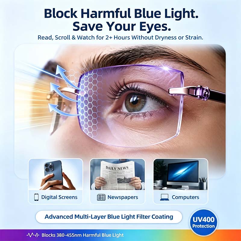 Smart Zoom Diamond-Cut Reading Glasses