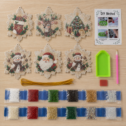 DIY Diamond Painting Christmas Ornaments – 6Pc Set