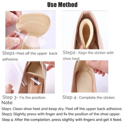 Anti-slip Heel Liners Soft Cushion Heel Protector Pads for Women Men Shoes
