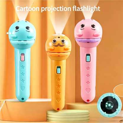 Kids Bedtime Story Projector Flashlight 48 Patterns Educational Toy