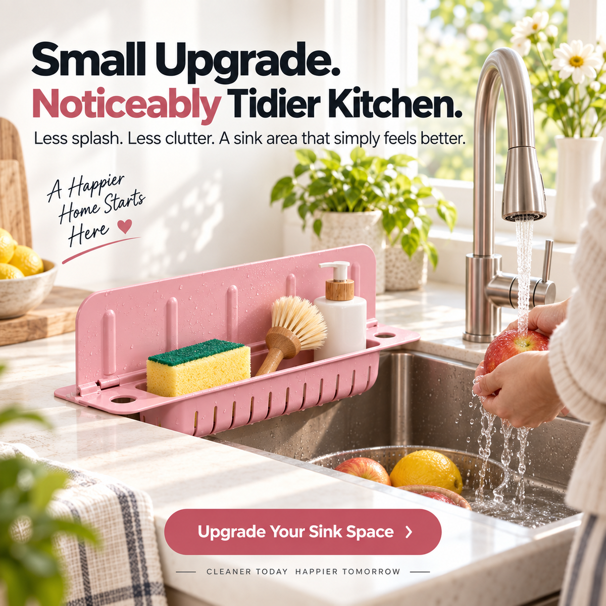 Foldable Sink Splash Guard & Organizer