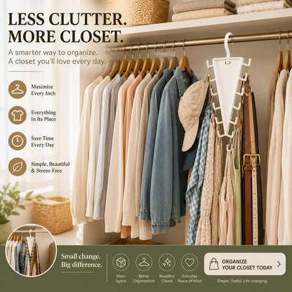 12-Hook Rotating Closet Organizer – Save Space & Keep Accessories Organized