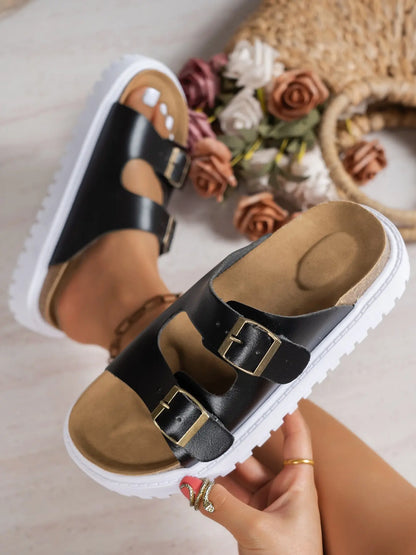 Women's Leopard Print Sandals – Adjustable Strap